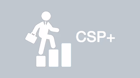 Media Kit CSP The image is a stylized graphic depicting a businessman climbing a staircase representing career advancement or success.