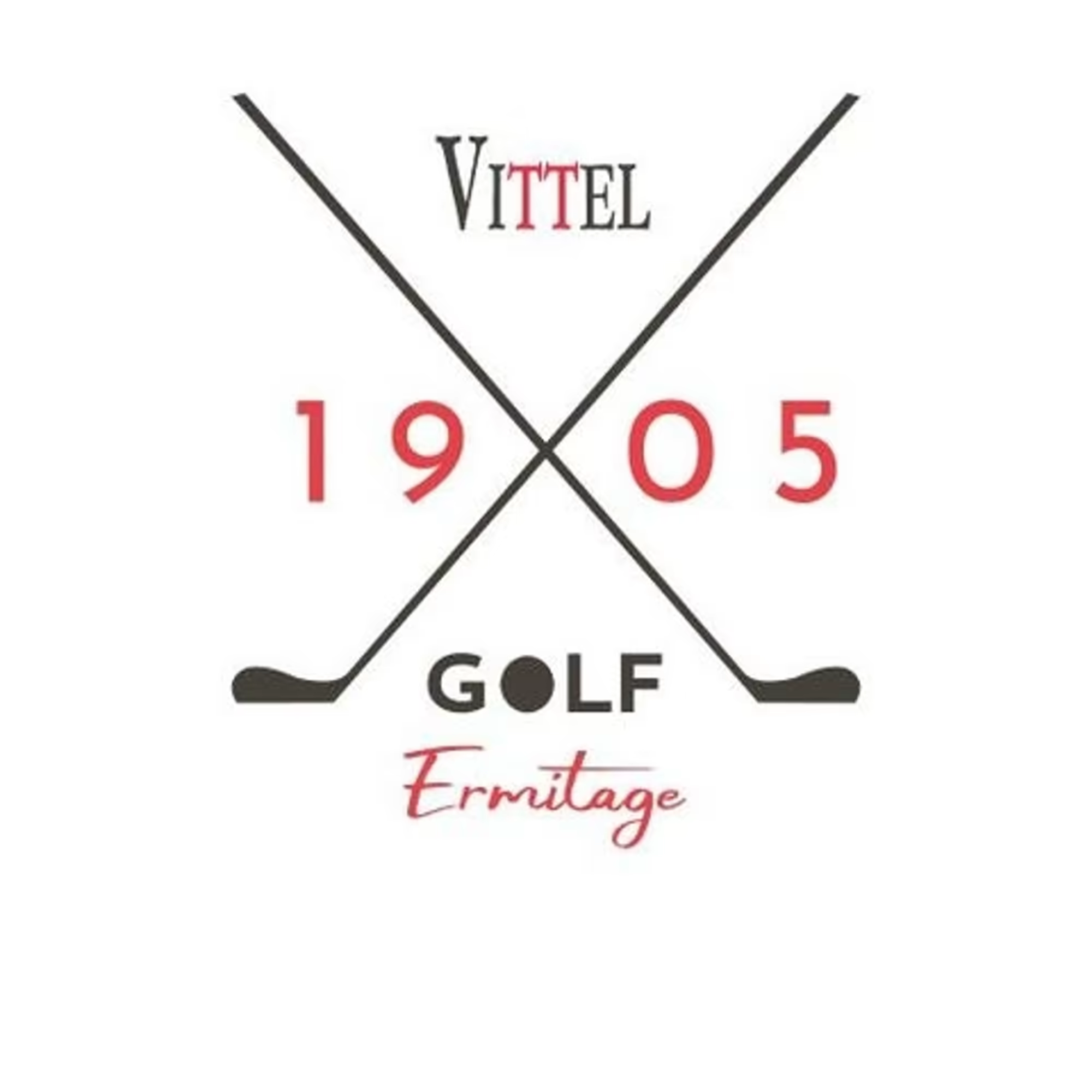 Logo of golf de vittel ermitage golf glub, representing the prestigious golf course in grand est,france.