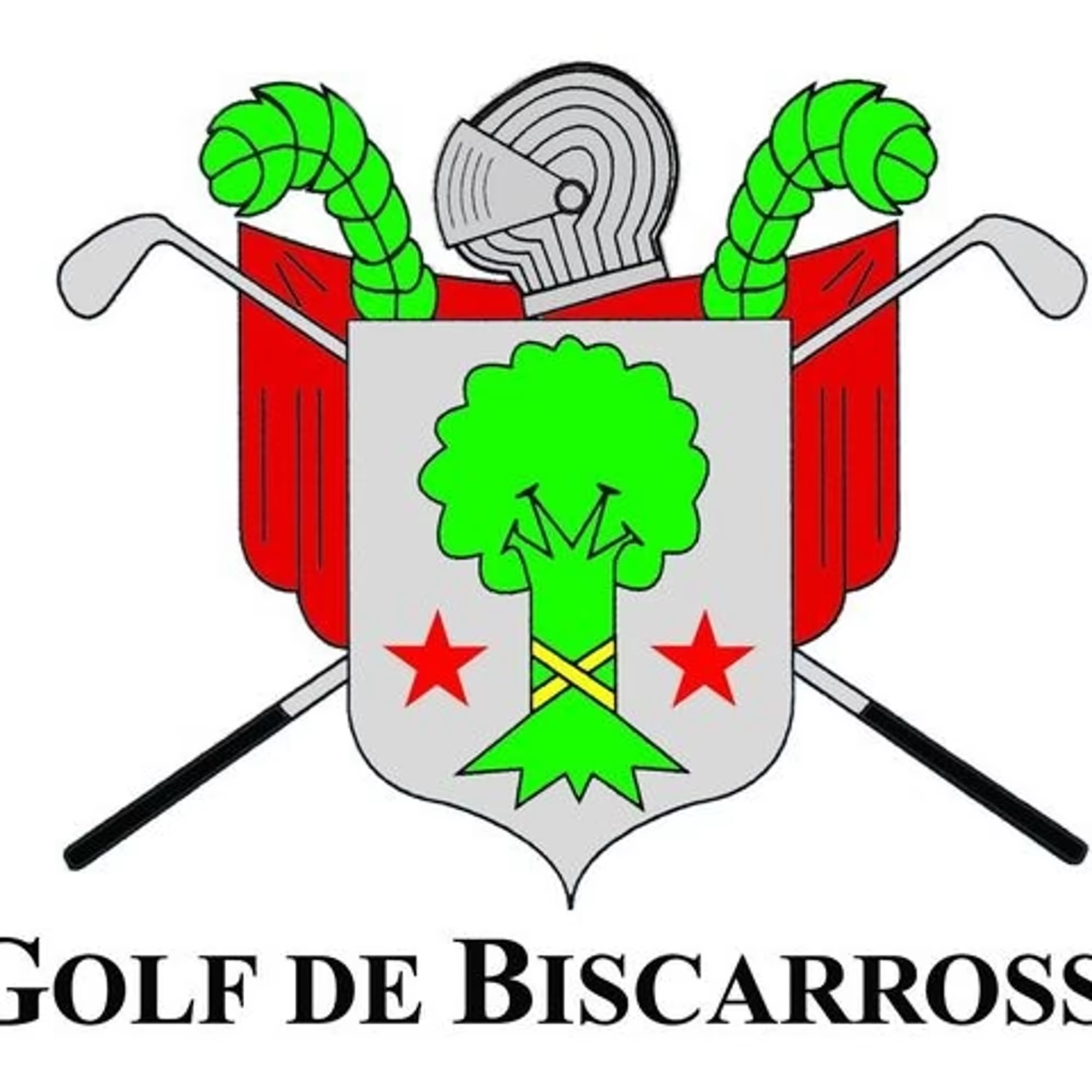 Logo of golf de biscarrosse golf glub, representing the prestigious golf course in nouvelle aquitaine,france.