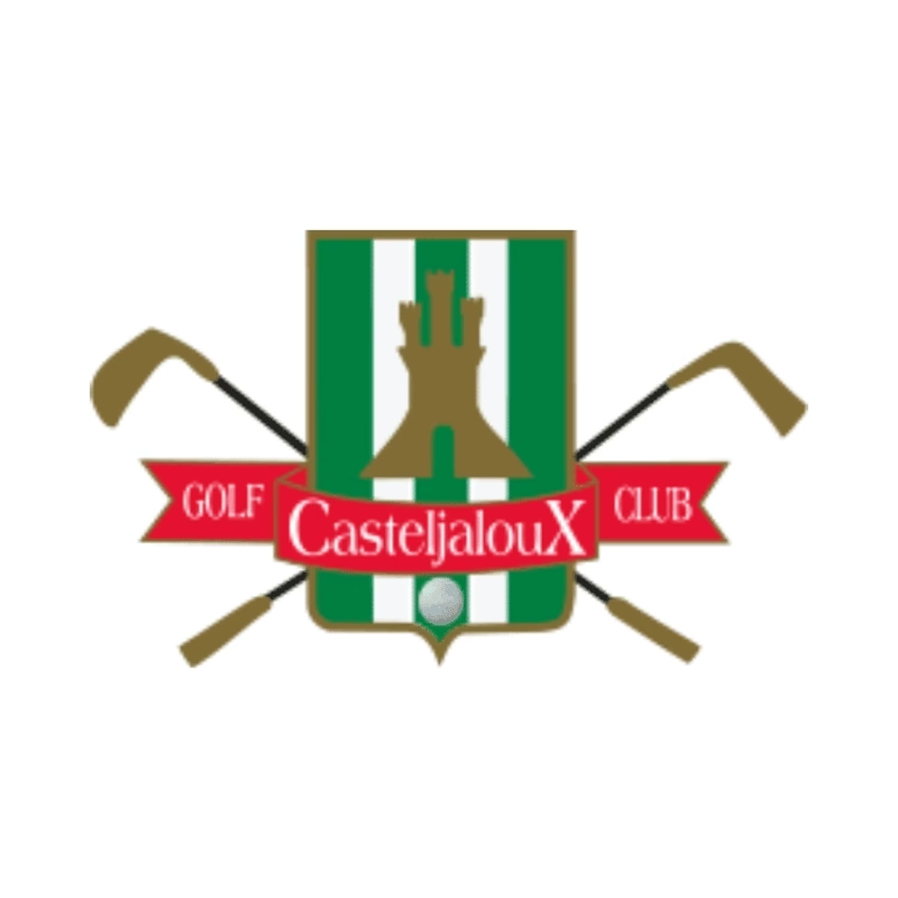 Logo of golf de casteljaloux golf glub, representing the prestigious golf course in nouvelle aquitaine,france.